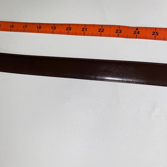 TUMI Brown Genuine Leather Gold-Tone Hardware Belt Men's Size 38 95 15314 - Picture 3 of 7